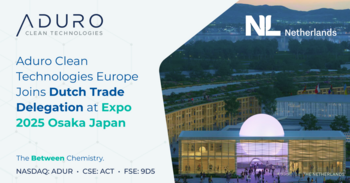 Aduro Clean Technologies Europe schließt sich niederländischer Handelsdelegation auf der Expo 2025 in Osaka, Japan, an: https://ml.globenewswire.com/Resource/Download/c474159f-8c73-42ea-871c-444b42e0bb3e/image1.png