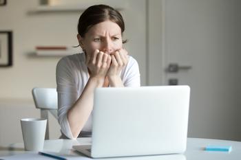 1 Tech Stock to Avoid Like the Plague Right Now: https://g.foolcdn.com/editorial/images/703653/worried-woman-looking-at-laptop-computer.jpg