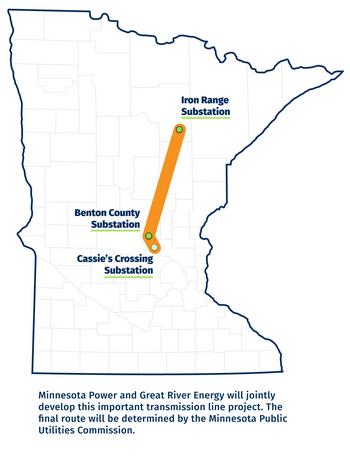 Minnesota Power and Great River Energy to Build Transmission Line to Bolster Electric Reliability in Northern Minnesota: https://mms.businesswire.com/media/20220725005764/en/1523304/5/IRBCC_Map_FINAL.jpg
