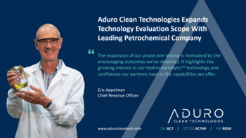 Aduro Clean Technologies erweitert den Umfang der Technologieevaluierung mit einem führenden Unternehmen der Petrochemie: https://ml.globenewswire.com/Resource/Download/2b2a62bb-7638-428a-99d5-c9e79645c37c