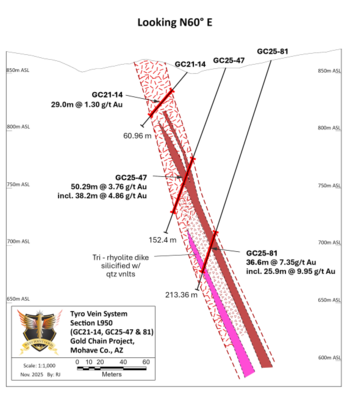 West Point Gold Drills 36.6 m of 7.35 g/t Au from 161.5 m to 198.1 m, Including 25.9 m of 9.95 g/t Au from 167.6 m to 193.5 m, Extending High Grade Zone at Northeast Tyro: https://www.irw-press.at/prcom/images/messages/2025/81953/WPG_en_PRcom.004.png