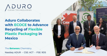 Aduro Clean Technologies arbeitet mit ECOCE am fortgeschrittenen Recycling von flexiblen Kunststoffverpackungen in Mexiko zusammen: https://ml.globenewswire.com/Resource/Download/8e68d565-a373-46e0-aeab-fba4920d68a7/image1.png