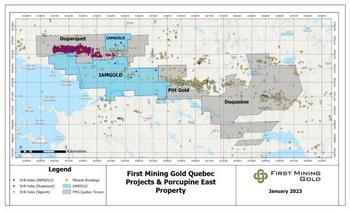 First Mining meldet Konsolidierung des strategischen Duparquet-Liegenschafts-Pakets durch die Übernahme von Quebec-Claims von IAMGOLD: https://www.irw-press.at/prcom/images/messages/2023/69063/FirstMining_300123_DEPRCOM.001.jpeg