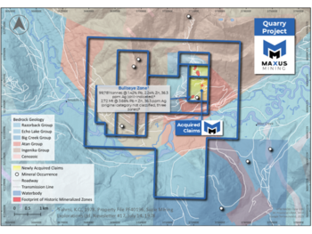 Maxus Mining Consolidates the Quarry Project through Acquisition of the Beveley Property in Northern British Columbia: https://www.irw-press.at/prcom/images/messages/2025/81198/MaxusMining_290925_PRCOM.001.png