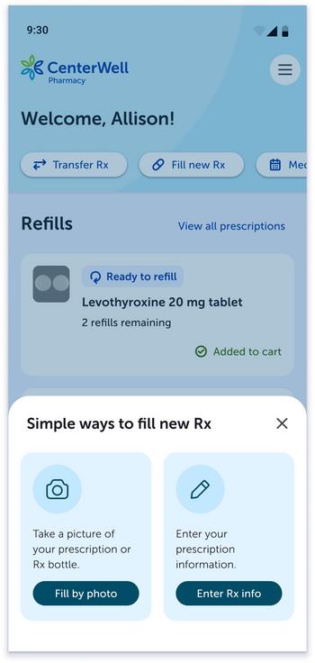 CenterWell Pharmacy furthers digital strategy with launch of new mobile app: https://mms.businesswire.com/media/20240220421468/en/2038601/5/Fill_new_bottom_sheet.jpg