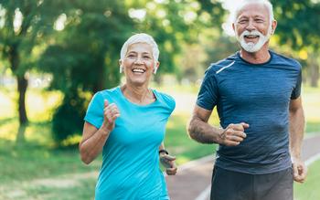 26% of Pre-Retiree Couples Intend to Leave the Workforce Together. Should You Stagger Your Retirements or Move Forward at the Same Time?: https://g.foolcdn.com/editorial/images/773220/retired-couple-exercising-running-jogging.jpg