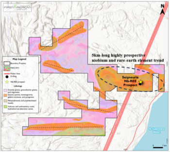 First American Uranium Discovers New Pegmatite Outcrop During Site Visit; Confirms 27 km of Prospective Nb-REE Trends at Seigneurie, Quebec: https://www.irw-press.at/prcom/images/messages/2025/81586/FirstAmerican_291025_en_PRcom.002.png