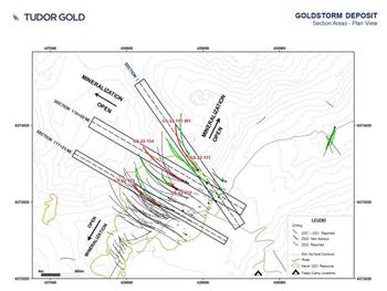 TUDOR GOLD bohrt 59,53 g/t Gold Eq über 1,50 Meter beim 350 Meter Step-Out Bohrloch (vorläufige Ergebnisse von GS-22-151-W1) und 2,02 g/t Gold Eq über 180,0 Meter einschließlich einem Intervall mit 3,18 g/t Gold Eq über 93 Meter beim In-Fill Bohrloch: https://www.irw-press.at/prcom/images/messages/2022/67414/Tudor_091222_DEPRcom.001.jpeg