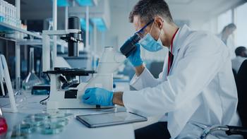 Moderna Stock Has 33% Upside, According to 1 Wall Street Analyst: https://g.foolcdn.com/editorial/images/767023/scientist-looks-into-microscope-while-sitting-at-lab-bench.jpg