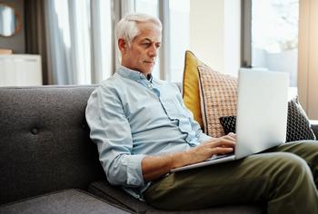 3 Great Reasons to Take Social Security Benefits at 62: https://g.foolcdn.com/editorial/images/699765/older-man-on-laptop-on-couch_gettyimages-1146473129.jpg