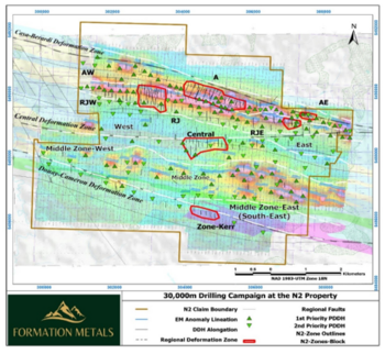Formation Metals durchteuft 152,9 und 208,8 Meter der angepeilten oberflächennahen Mineralisierung im fortgeschrittenen Goldprojekt N2 und bestärkt das Modell der offenen Grube: https://www.irw-press.at/prcom/images/messages/2025/82024/FOMO_1202025_DEPRcom.006.png