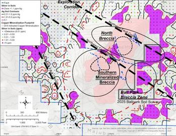 Giant Mining erweitert Ausmaße von mineralisierter Brekzie anhand Bodenprobenahmen mit anomalen Kupfer- und Silberwerten auf dem Kupfer-Silber-Gold-Projekt Majuba Hill: https://www.irw-press.at/prcom/images/messages/2025/81883/BFG_111925_DEPRcom.005.jpeg