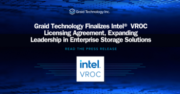 Graid Technology Finalizes Intel VROC Licensing Agreement, Expanding Leadership in Enterprise Storage Solutions: https://www.irw-press.at/prcom/images/messages/2025/81855/GraidTechnology_171125_PRCOM.001.png