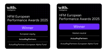 ActusRayPartners, a Quantitative Hedge Fund Manager, Secures Double Victory at the HFM European Performance Awards 2025: https://eqs-cockpit.com/cgi-bin/fncls.ssp?fn=download2_file&code_str=1eb8c188093444a6b04017f3f0fdb54d