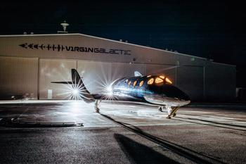 Why I Wouldn't Touch Virgin Galactic Stock With a 10-Foot Pole: https://g.foolcdn.com/editorial/images/723243/vss-imagine-with-hangar-in-the-background-at-night-is-virgin-galactic.jpg