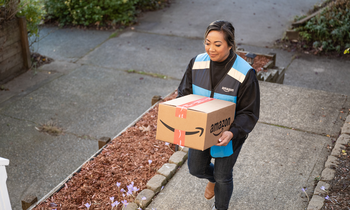 3 Reasons to Buy Amazon Stock Like There's No Tomorrow: https://g.foolcdn.com/editorial/images/760597/amazon-flex-driver-delivering-package-to-door-step.png