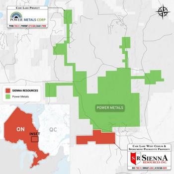 Sienna Acquires the “Case Lake West Cesium and Spodumene Pegmatite Project” in Ontario: https://www.irw-press.at/prcom/images/messages/2024/75664/Sienna_052324_ENPRcom.001.jpeg