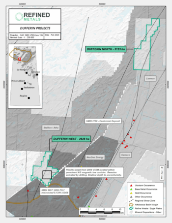 Refined Metals Corp. and Eagle Plains Resources Enter into an Option Agreement for the Dufferin Project in the Athabasca Basin: https://www.irw-press.at/prcom/images/messages/2024/73749/July2023_RMC_PRcom.001.png