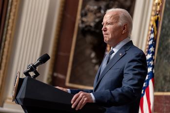 Are Stocks Going to Crash if Joe Biden Wins and Democrats Control Congress? Here's What History Says About Stock Market Returns When Democrats Win.: https://g.foolcdn.com/editorial/images/774270/joe-biden-address-reporters-wh-photo-by-adam-schultz.jpg