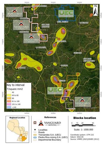 Re-distribution: Vanguard Advances Prospection Permit Process with MADES at Yuty Prometeo Uranium Project, Neighboring UEC’s Yuty Project: https://www.irw-press.at/prcom/images/messages/2025/81023/Vanguard_120925_PRCOM.001.jpeg
