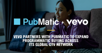 Vevo geht Partnerschaft mit PubMatic ein, um programmatisches Kaufen auf das globale CTV-Netzwerk auszuweiten: https://ml.globenewswire.com/Resource/Download/b49806c9-b5f0-460b-8eb1-d129dbf42f38/image1.png