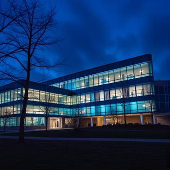 Regeneron: Der Kampf um globale Gleichheit im PharmasektorPhoto, wide shot, wide-angle lens,  Clinical research organization, Blue hour, twilight, cool, ISO1200, slow shutter speed, photo by David Maisel: https://img.theapi.app/temp/0e9d087d-988e-4397-b7cf-6049e2776769.png
