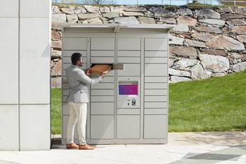 Pitney Bowes Expands ParcelPoint Smart Locker Solutions with Outdoor Lockers and Workplace Day Use Functionality: https://mms.businesswire.com/media/20230620543473/en/1822580/5/Locker-Outdoor-11445_Receiving_Package_MEDRes.jpg