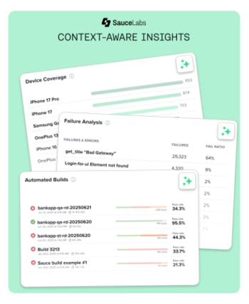 Sauce Labs Introduces Sauce AI for Insights: Purpose-Built AI Agents That Transform Software Quality Data Into Instant Engineering Intelligence: https://www.irw-press.at/prcom/images/messages/2025/81662/Sauce_Labs-PR-110325_EN_PRcom.002.png