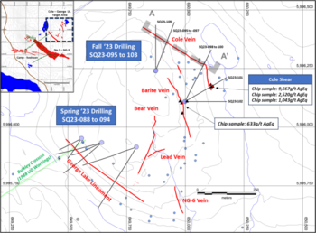 Equity Reports Final Drill Results from the Cole Lake Target, Including 2.5 metres (est TT) of 220g/t AgEq in Hole SQ23-099 and 2.6 metres (est TT) of 223g/t AgEq in Hole SQ23-103, Silver Queen Project, BC : https://www.irw-press.at/prcom/images/messages/2024/73248/EQTY_011524_ENPRcom.001.png