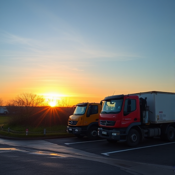 Vistra Energy Aktie: Jims aktuelle Einschätzungen und Performance-AnalysePhoto, wide shot, wide-angle lens,  Waste management company, sunset photo at golden hour, photo by Thomas Heaton: https://img.theapi.app/temp/e4828d98-af8d-41c8-b0c8-534bb658550b.png