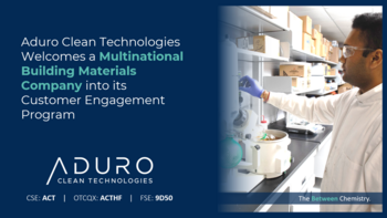 Aduro Clean Technologies begrüßt multinationales Baustoffunternehmen in seinem Kundenbindungsprogramm: https://ml.globenewswire.com/Resource/Download/f86d3ab3-17e8-4860-98e9-67c3418f2fbc/image1.png