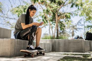 Why Snap Stock Was Sliding Today: https://g.foolcdn.com/editorial/images/776515/a-woman-with-a-skateboard-looking-at-a-phone.jpg
