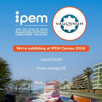 Vaultinum stellt wegweisende Tech-Due-Diligence-Lösung auf der IPEM 2024 in Cannes vor: https://ml-eu.globenewswire.com/Resource/Download/1cabfc28-b76a-47f3-b0ed-43dce75829f7/image1.jpg
