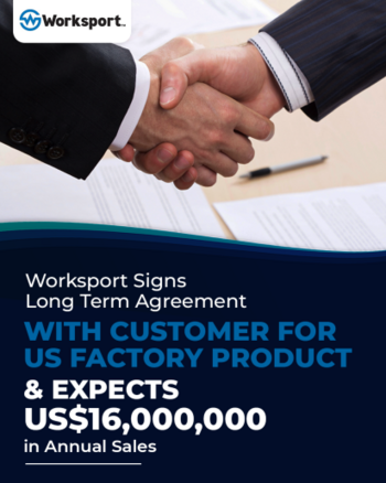Worksport Signs Long Term Agreement with Customer for US Factory Product and Expects US$16,000,000 in Annual Sales, Marking Significant Growth and Demand at NY Factory: https://www.irw-press.at/prcom/images/messages/2023/72019/Worksport_Signs_Agreement_EN_PRcom.001.png