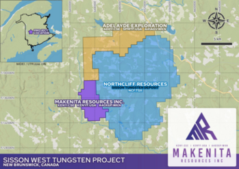 Makenita Resources Enters an Option to Acquire the “Sisson West Tungsten Project” in New Brunswick and the “NTX Rare Earth Project in Quebec”: https://www.irw-press.at/prcom/images/messages/2025/81810/Makentia_121125_PRCOM.001.png