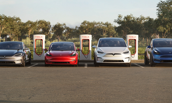 Where Will Tesla Be in 10 Years?: https://g.foolcdn.com/editorial/images/775926/4-teslas-in-a-parking-lot-at-a-charger-station.png
