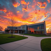 Eli Lilly: Warten auf den richtigen Moment zum EinstiegPhoto, wide shot, wide-angle lens,  Clinical research organization, sunset photo at golden hour, photo by Peter Lik: https://img.midjourneyapi.xyz/temp/02f7778c-d723-4fb3-bdef-fabb7e5fc9c8.png