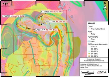 Argyle Resources Corp.  Receives Permits and Begins 3,000 Metre Drilling Program at Lac Comporté Silica Project, Quebec: https://www.irw-press.at/prcom/images/messages/2025/81866/Argyle_181125_PRCOM.002.jpeg
