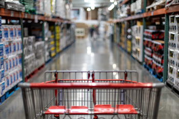 Should You Buy the Dip on Costco Wholesale Stock?: https://g.foolcdn.com/editorial/images/842795/shopping-cart-in-the-middle-of-a-store-aisle.jpg