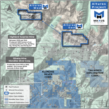 Maxus Mining ermittelt im Rahmen des Oberflächenprogramms 2025 bei Alturas East mehrere Zonen mit einer hochgradigen Mineralisierung: https://www.irw-press.at/prcom/images/messages/2025/82005/MaxusMining_011225_DEPRCOM.001.png