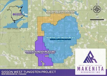 Makenita Resources kann seinen Grundbesitz auf dem Wolframprojekt Sisson West in New Brunswick, Kanada mehr als verdoppeln: https://www.irw-press.at/prcom/images/messages/2025/82063/KENY_120425_DEPRcom.001.jpeg