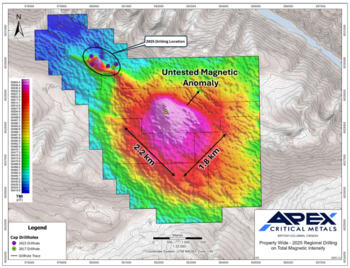 Apex Provides Recap of 2025 Regional Exploration Drilling and Priority Follow Up Targets at the Cap Critical Minerals Project: https://www.irw-press.at/prcom/images/messages/2025/82332/2025-12-31_APXC_NR-Assays_Final_Prcom.002.png