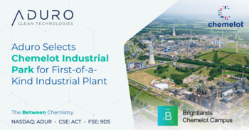 Aduro Clean Technologies entscheidet sich für den Chemelot Industrial Park als Standort für seine einzigartige Industrieanlage: https://ml.globenewswire.com/Resource/Download/08fcc654-501c-4772-9e5f-86adf900b994/image1.png