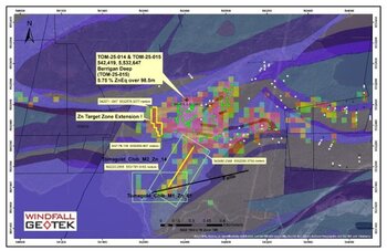 KI von Windfall Geotek validiert bedeutende Entdeckung: TomaGold durchteuft in der Entdeckung Berrigan Deep 5,75 % ZnÄq auf 98,5 Meter: https://www.irw-press.at/prcom/images/messages/2026/82785/Windfall_300126_DEPRCOM.001.jpeg
