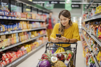 If You'd Invested $16.50 in Walmart's IPO, Here's How Much You'd Have Today: https://g.foolcdn.com/editorial/images/854633/a-person-pushin-a-shopping-cart-down-the-grocery-aisle-while-looking-at-a-smartphone.jpg