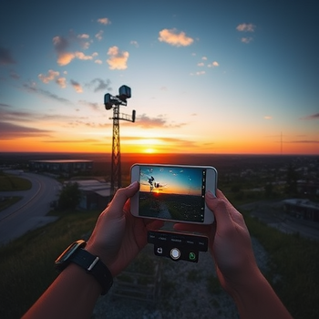 Turkcell Iletisim Hizmetleri Aktien: Chancen und Herausforderungen im TelekommunikationssektorPhoto, wide shot, wide-angle lens,  Mobile phone network, sunset photo at golden hour, photo by Thomas Heaton: https://img.theapi.app/temp/828b91fb-678a-4621-906b-21e972059e7d.png