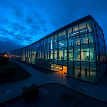 Die Auswirkungen von Zöllen auf Pharma-Aktien: Eine eingehende AnalysePhoto, wide shot, wide-angle lens,  Biotech company, Blue hour, twilight, cool, ISO1200, slow shutter speed, photo by Sebastião Salgado: https://img.theapi.app/temp/80e18bfd-1ff8-4487-af62-1cdb7de1ceb6.png