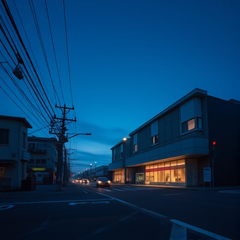 Intel Corp: Wie US-Exportbeschränkungen Technologie-Aktien beeinflussenPhoto, wide shot, wide-angle lens,  Consumer electronics manufacturer, Blue hour, twilight, cool, ISO1200, slow shutter speed, photo by Hiroshi Sugimoto: https://img.theapi.app/temp/d8a4268f-c982-4aa8-a09e-f9ee1db62f57.png