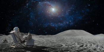 The Space War is Heating Up: Amazon Just Bought a Low-Earth Orbit Satellite Company. Could it Challenge SpaceX's Starlink?: https://g.foolcdn.com/editorial/images/865572/person-in-astronaut-suit-sittin-on-the-moon-getty.jpg